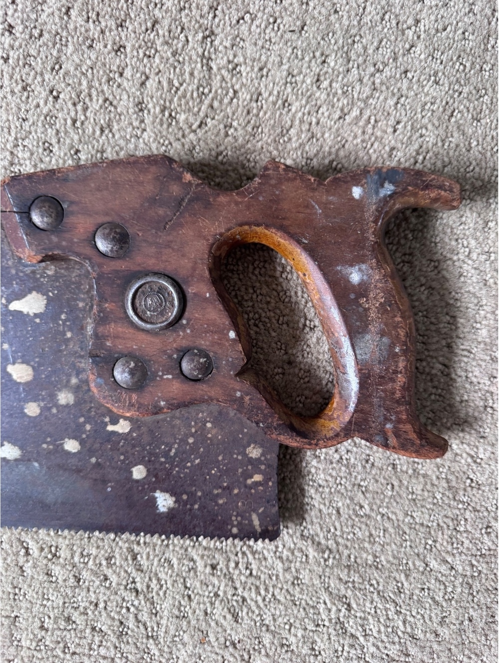 Vintage Disston Hand Saw with Wooden Handle